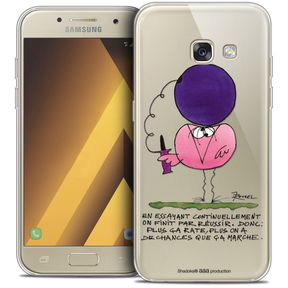 Caseink - Coque Housse Etui Samsung Galaxy A7 2017 A700 (5.7 ) [Crystal Gel HD Collection Les Shadoks ? Design En Essayant - Souple - Ultra Fin - Imprimé en France] - Coque, étui smartphone