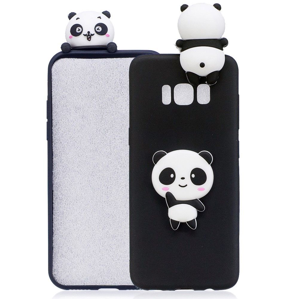marque generique - Coque en TPU Poupée 3D mignonne salutation panda/noir pour votre Samsung Galaxy S8 SM-G950 - Coque, étui smartphone