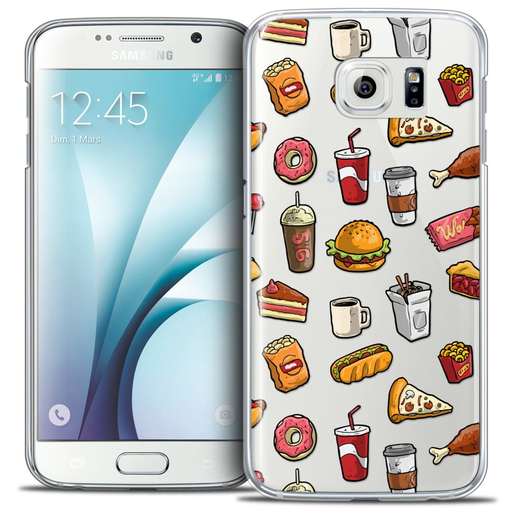 Caseink - Coque Housse Etui Samsung Galaxy S6 [Crystal HD Collection Foodie Design Fast Food - Rigide - Ultra Fin - Imprimé en France] - Coque, étui smartphone
