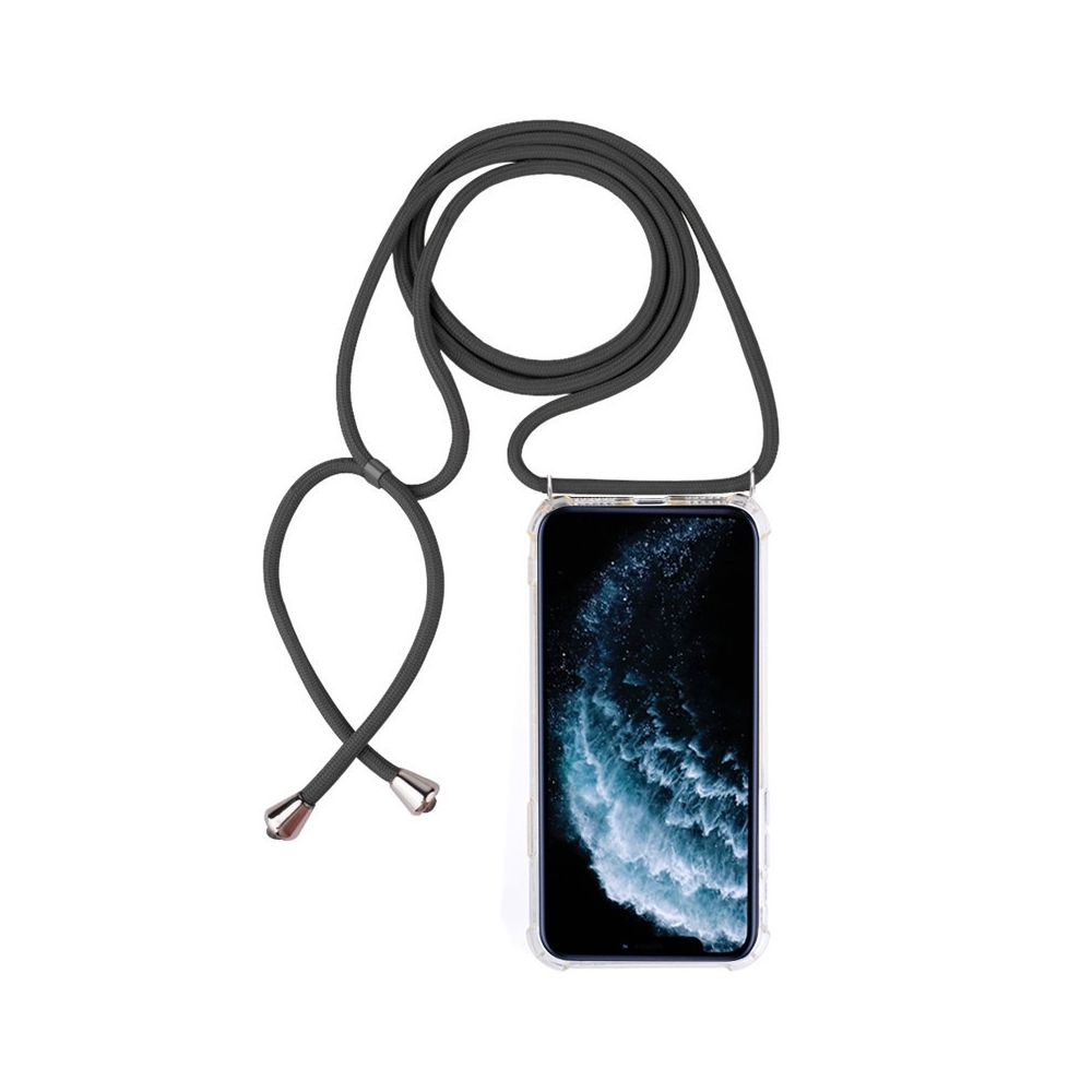 Wewoo - Coque Souple Étui de protection pour téléphone portable Trasparent TPU aux quatre coins et à la chute avec cordon iPhone 11 Pro Gris - Coque, étui smartphone