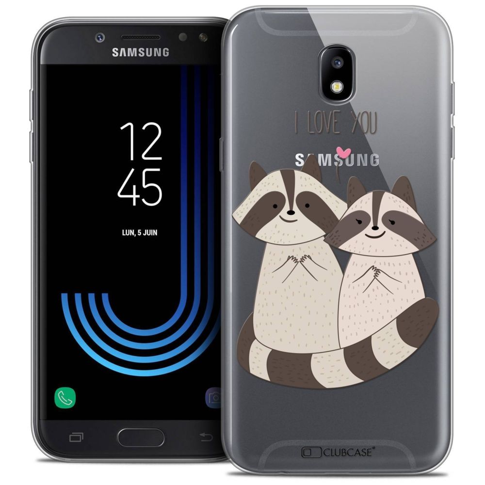Caseink - Coque Housse Etui Samsung Galaxy J7 2017 J730 (5.5 ) [Crystal Gel HD Collection Sweetie Design Racoon Love - Souple - Ultra Fin - Imprimé en France] - Coque, étui smartphone