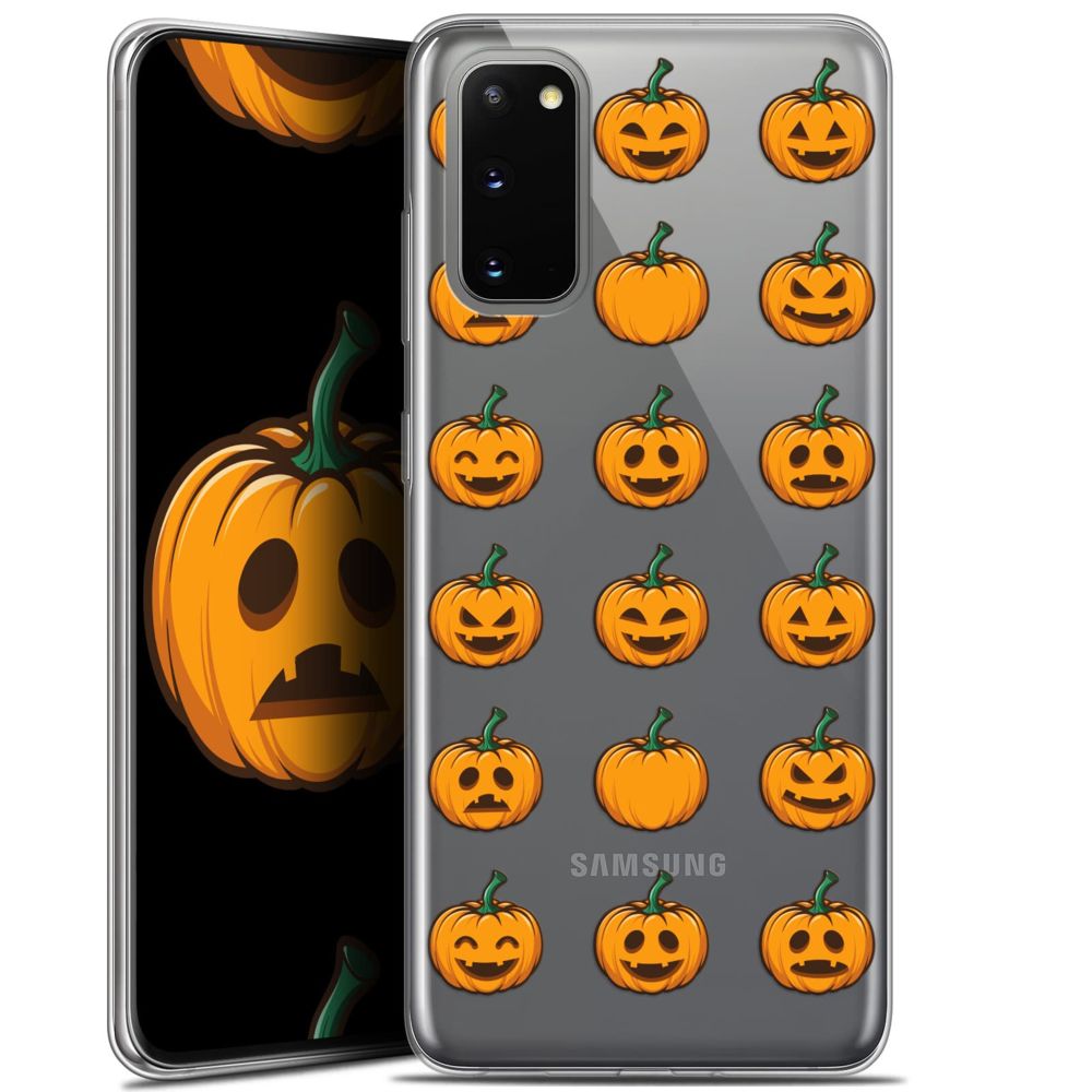 Caseink - Coque Pour Samsung Galaxy S20 (6.2 ) [Gel HD Collection Halloween Design Smiley Citrouille - Souple - Ultra Fin - Imprimé en France] - Coque, étui smartphone