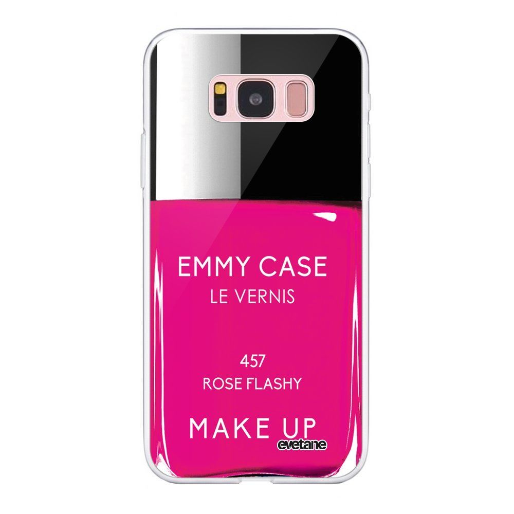 Evetane - Coque Samsung Galaxy S8 souple transparente Vernis Rose Motif Ecriture Tendance Evetane. - Coque, étui smartphone