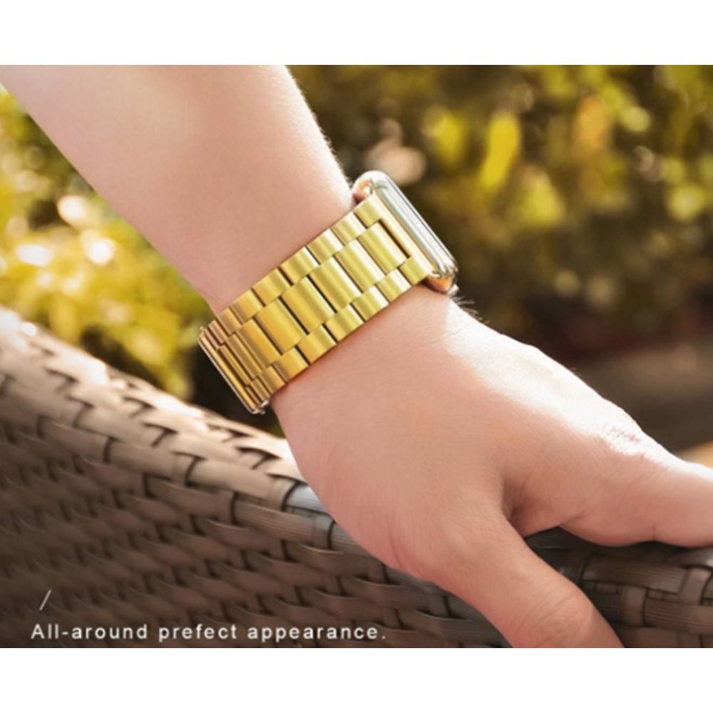 marque generique - YP Select Bracelet de montre, bracelet de montre-bracelet de remplacement en acier inoxydable pour montre Apple Watch série 4 Doré 44mm - Bracelet connecté
