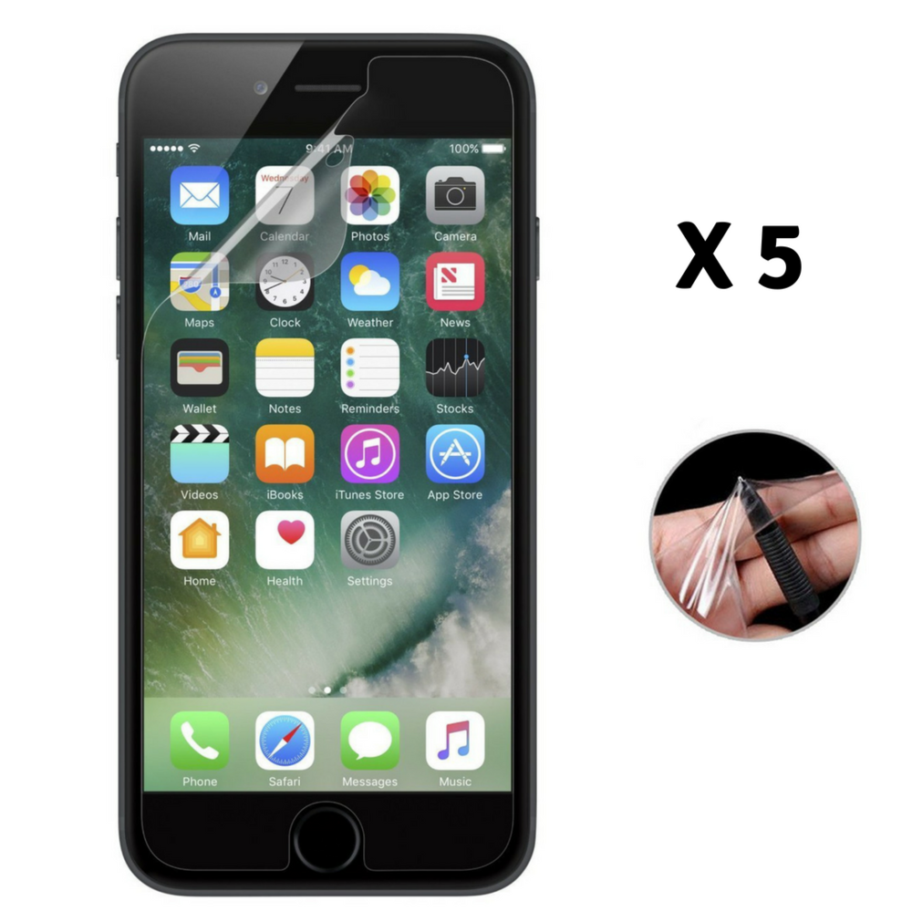 Phonillico - Lot de 5 Films Protection pour Apple iPhone 6 / 6S - Protecteur Ecran en Plastique [Phonillico®] - Protection écran smartphone