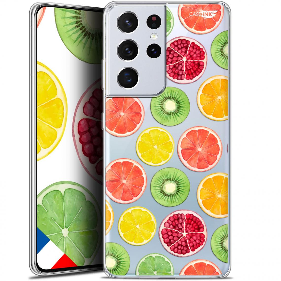 Caseink - Coque arrière Samsung Galaxy S21 Ultra (6.8 ) Gel HD [ Nouvelle Collection - Souple - Antichoc - Imprimé en France] Fruity Fresh - Coque, étui smartphone