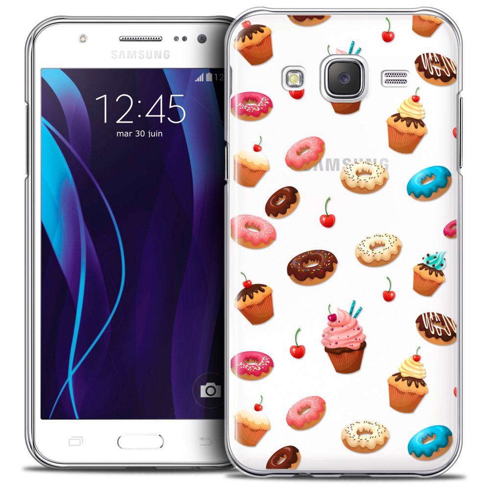 Caseink - Coque Housse Etui Samsung Galaxy J7 (J700) [Crystal HD Collection Foodie Design Donuts - Rigide - Ultra Fin - Imprimé en France] - Coque, étui smartphone