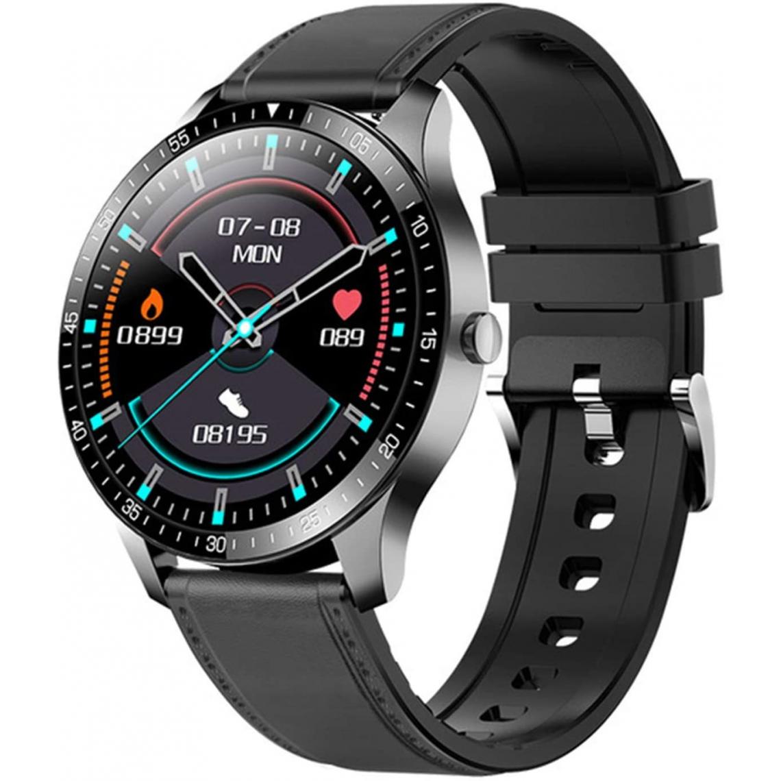Chronotech Montres - Chronus S80 Heart Rate, Blood Pressure, Sleep, Motion Detection Information Call Reminder Remote Camera Full Touch Smartwatch(black) - Montre connectée