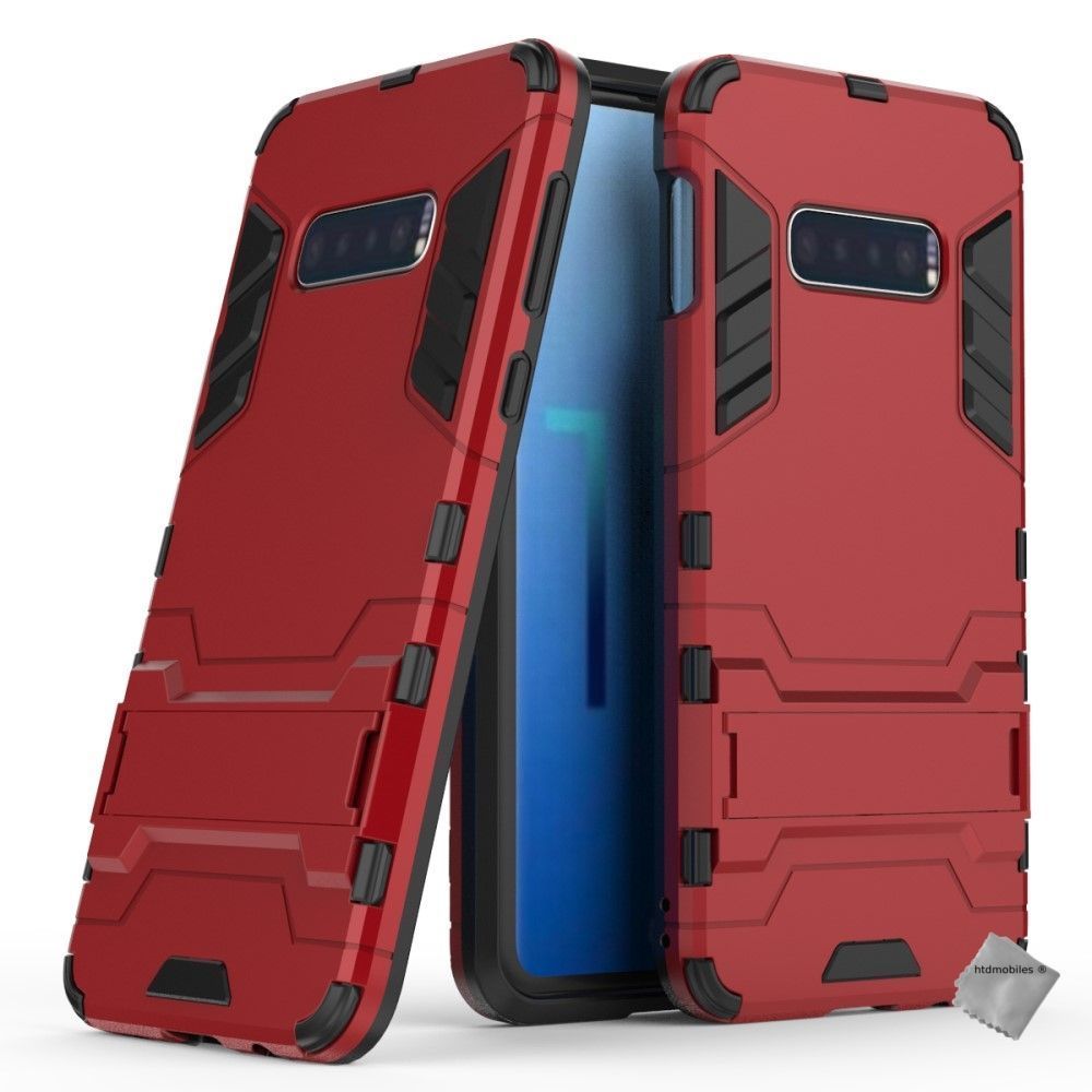 Htdmobiles - Housse etui coque rigide anti choc pour Samsung Galaxy S10e + film ecran - ROUGE - Autres accessoires smartphone
