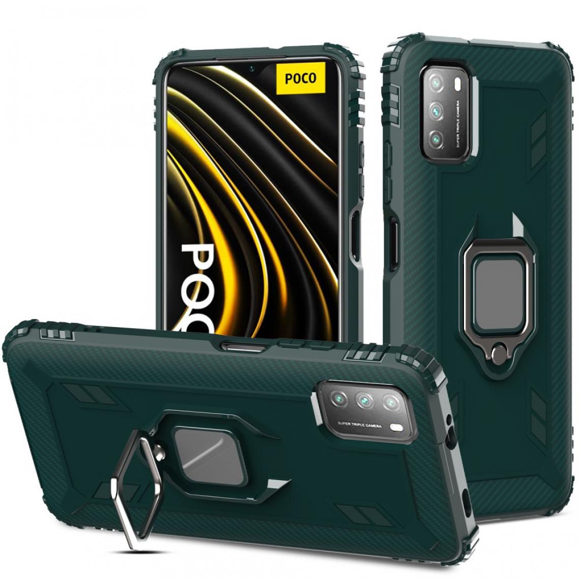 Other - Coque en TPU avec béquille vert pour votre Xiaomi Poco M3/Redmi 9 Power/Redmi Note 9 4G (Qualcomm Snapdragon 662)/Redmi 9T - Coque, étui smartphone
