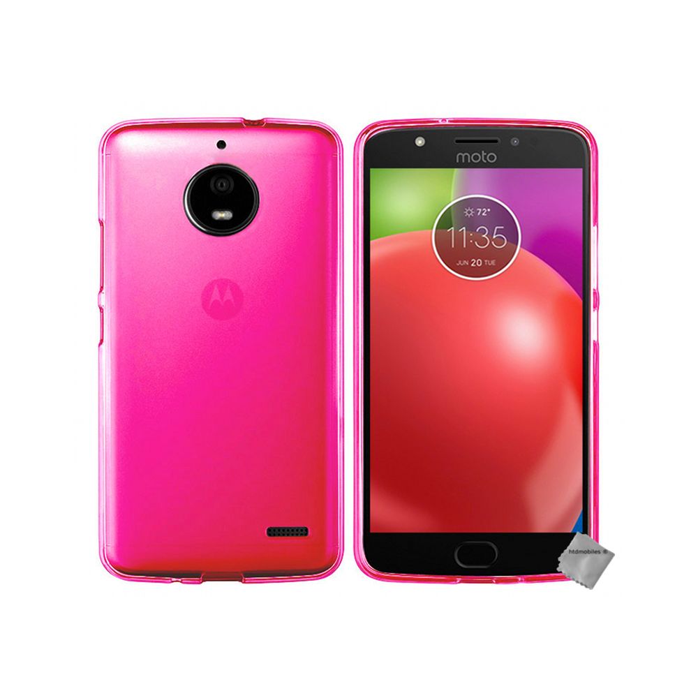 Htdmobiles - Housse etui coque pochette silicone gel fine pour Motorola Moto E4 + film ecran - ROSE - Autres accessoires smartphone