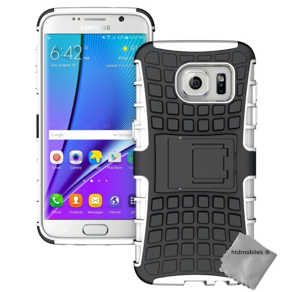 Htdmobiles - Housse etui coque anti choc pour Samsung G935 Galaxy S7 Edge + verre trempe - BLANC - Autres accessoires smartphone