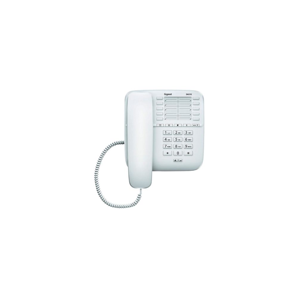 Gigaset - Téléphone de bureau Gigaset DA510 blanc - Téléphone fixe filaire