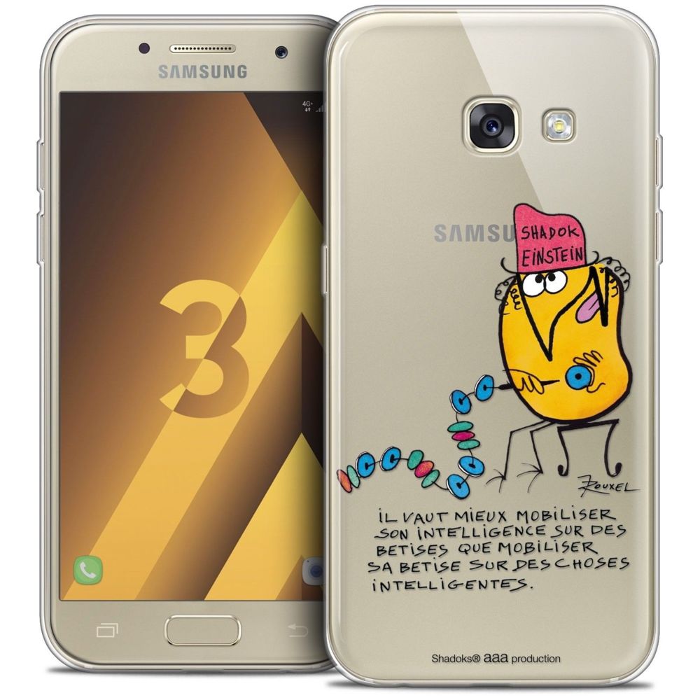 Caseink - Coque Housse Etui Samsung Galaxy A3 2017 (A320) [Crystal HD Collection Les Shadoks ? Design Einstein - Rigide - Ultra Fin - Imprimé en France] - Coque, étui smartphone