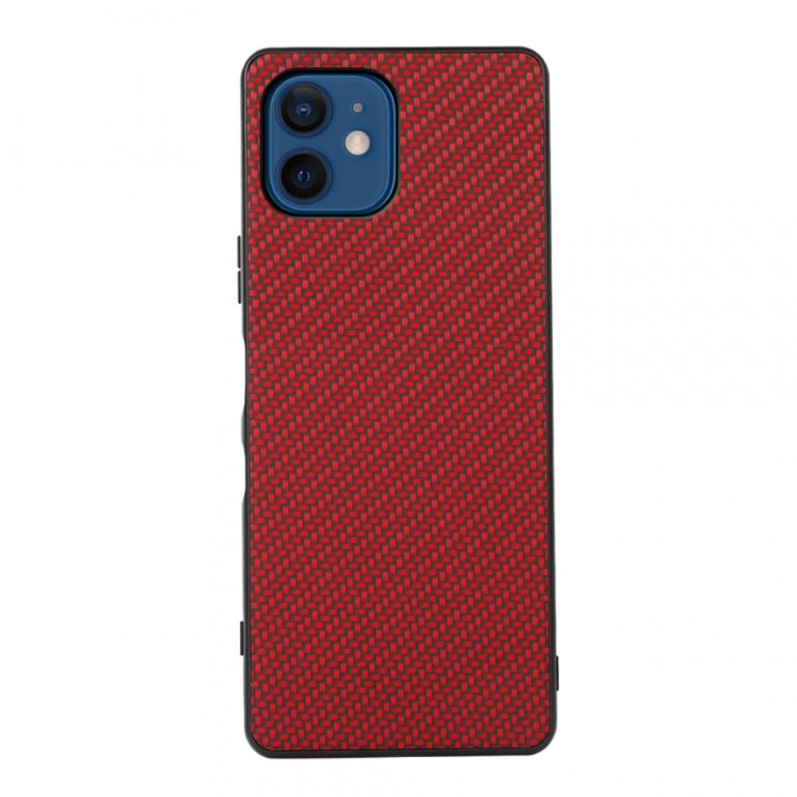 Other - Coque en TPU + PU Texture de fibre de carbone rouge pour votre Apple iPhone 12 Mini - Coque, étui smartphone