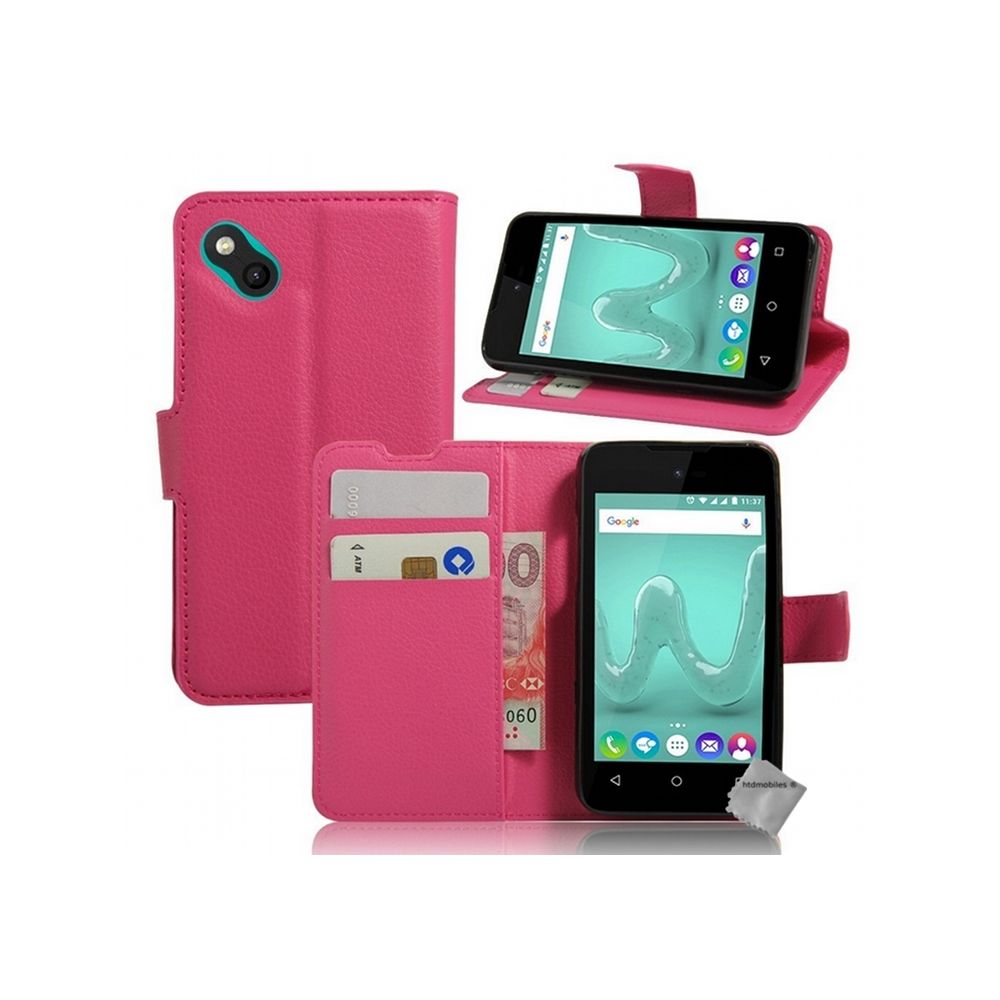 Htdmobiles - Housse etui coque pochette portefeuille pour Wiko Sunny 2 Plus + film ecran - ROSE - Autres accessoires smartphone