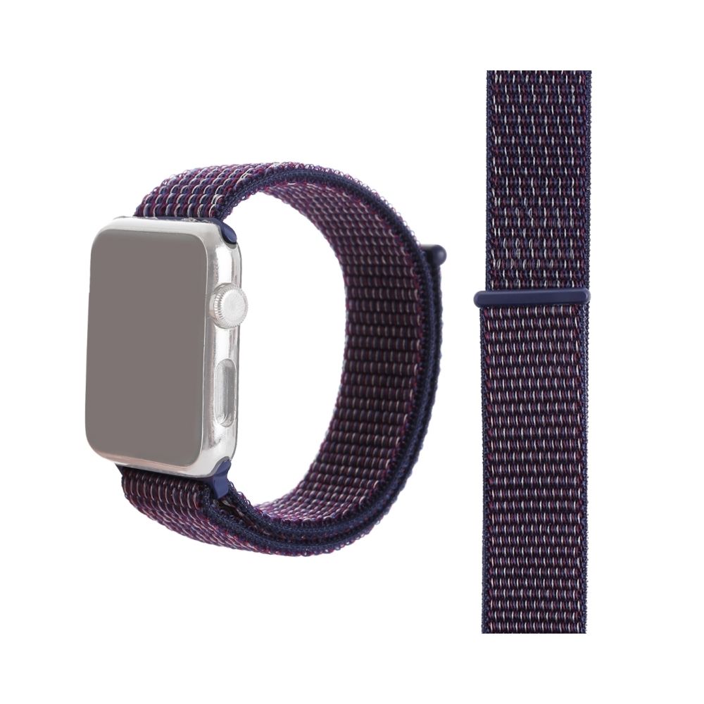 Wewoo - Pour Apple Watch séries 3 et 2 et 1 Bracelet de montre en nylon Simple Fashion de 42 mm avec Magic Stick (violet foncé) - Accessoires Apple Watch