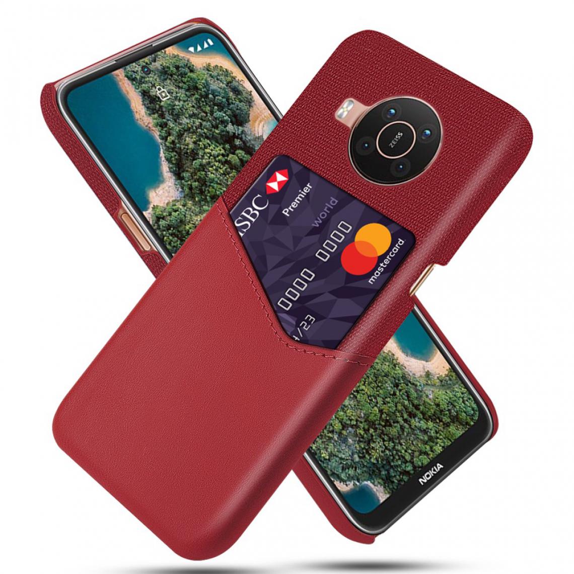 Other - Coque en TPU + PU Combo hybride en tissu avec fente pour carte rouge pour votre Nokia X10/X20 - Coque, étui smartphone