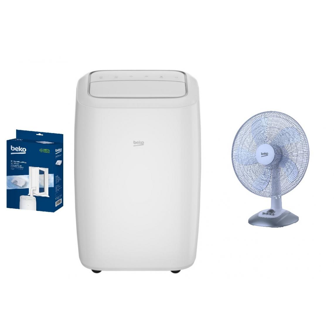 Beko - Climatiseur mobile connecté - BP112C (kit clim inclus) + Ventilateur sur table EFT6100W offert - Climatiseur