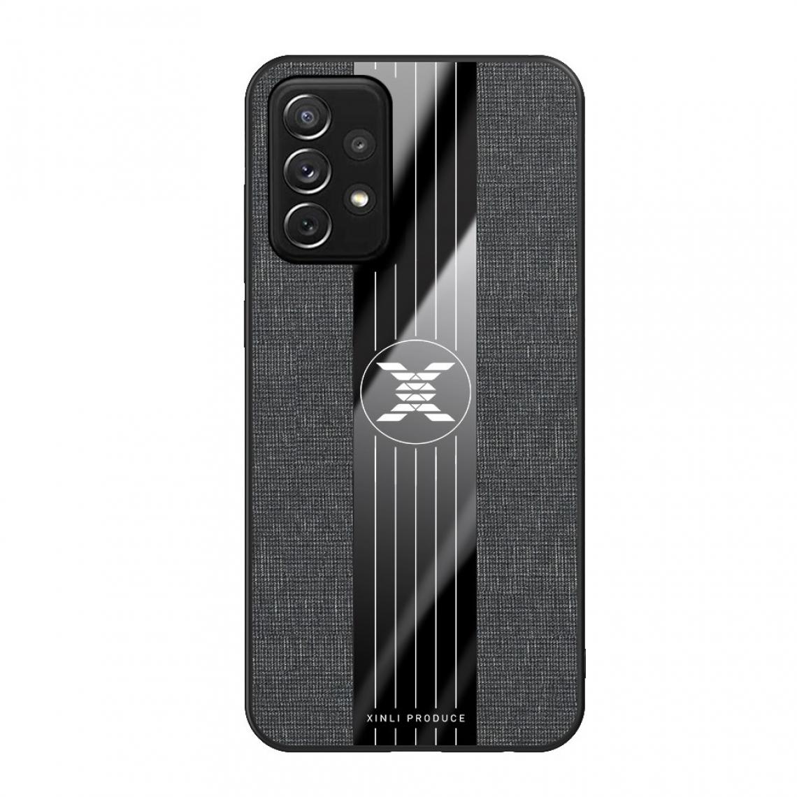 Other - Coque en TPU + acrylique Texture de tissu hybride avec béquille et feuille magnétique intégrée noir pour votre Samsung Galaxy A72 4G/5G - Coque, étui smartphone