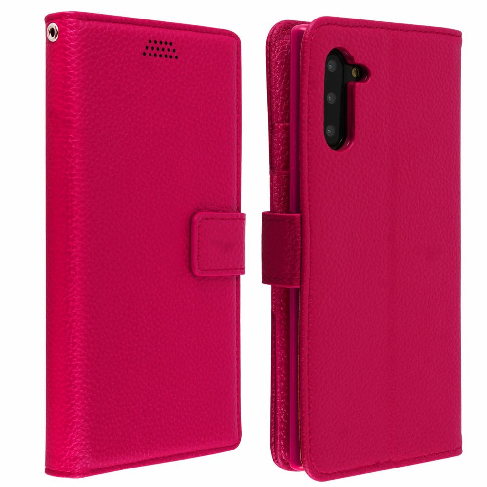 Avizar - Housse Galaxy Note 10 Étui Folio Porte-carte Support Vidéo Fuchsia - Coque, étui smartphone
