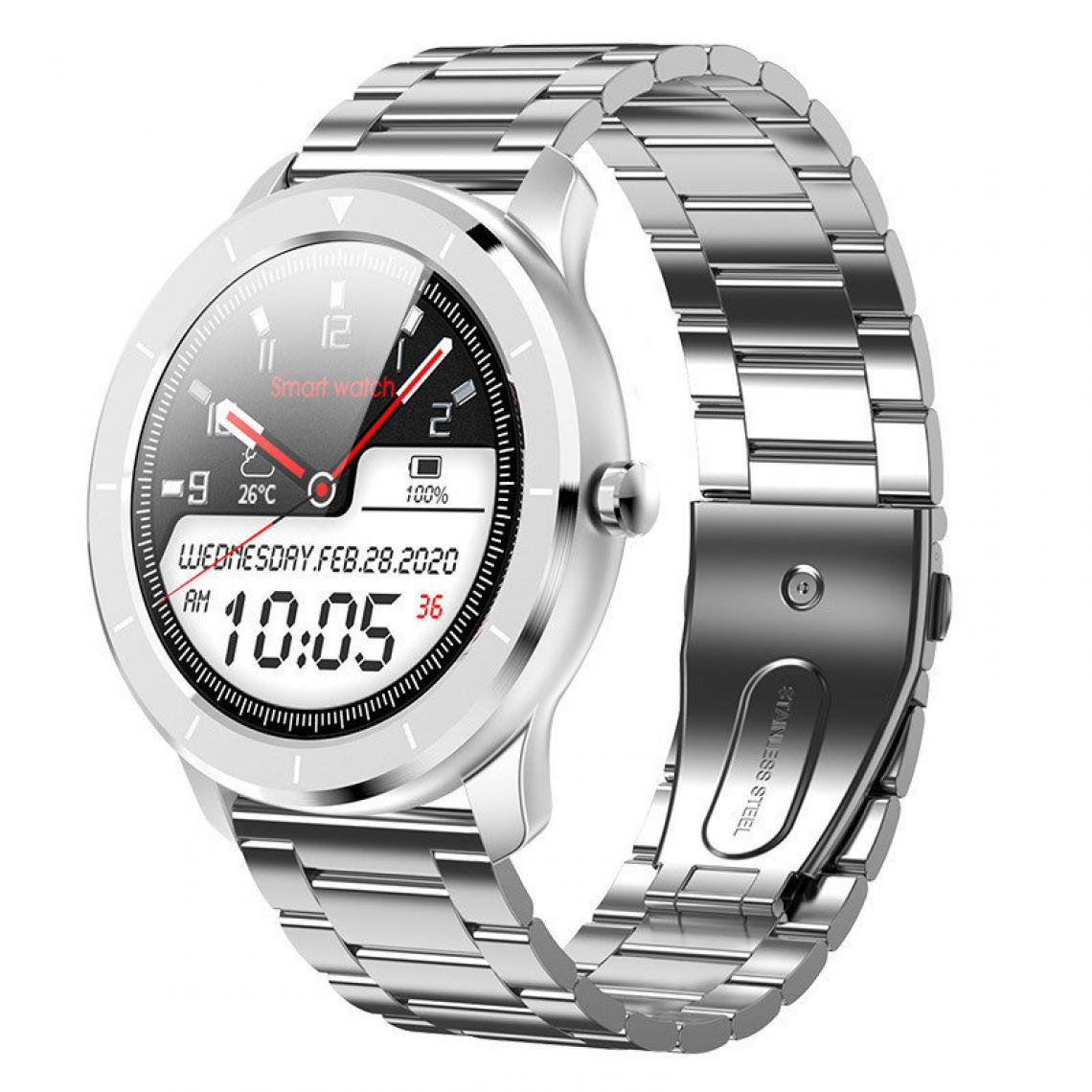 Chronotech Montres - Smart Watch Sport Fitness Tracker Waterproof T6 Full Touch Screen Wristwatch Bracelet Heart Rate Blood Pressure Detection (silver) - Montre connectée