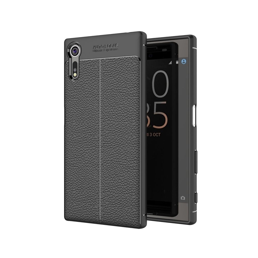 Wewoo - Coque noir pour Sony Xperia XZ / XZs Litchi Texture TPU Housse de protection arrière - Coque, étui smartphone
