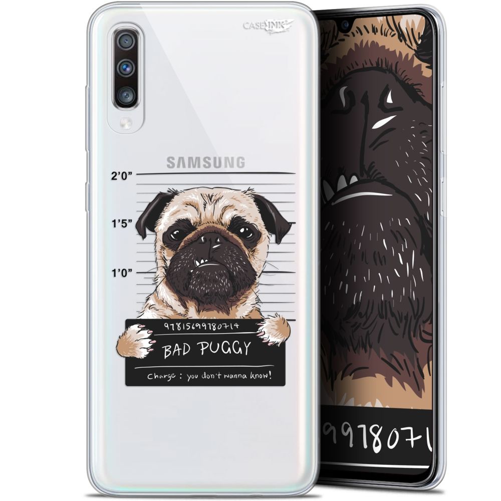 Caseink - Coque arrière Samsung Galaxy A70 (6.7 ) Gel HD [ Nouvelle Collection - Souple - Antichoc - Imprimé en France] Beware The Puggy Dog - Coque, étui smartphone
