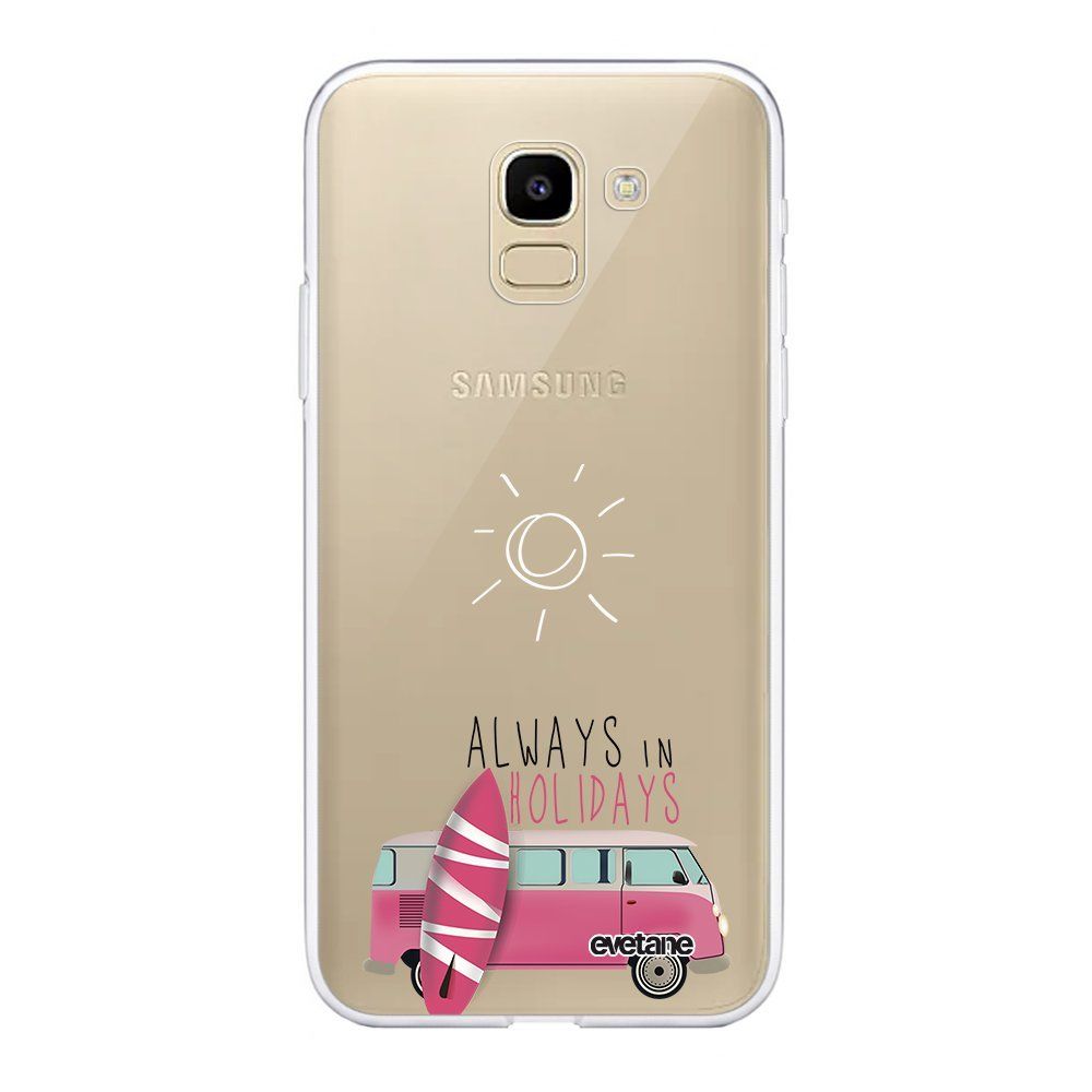 Evetane - Coque Samsung Galaxy J6 2018 360 intégrale transparente Always in holidays Ecriture Tendance Design Evetane. - Coque, étui smartphone