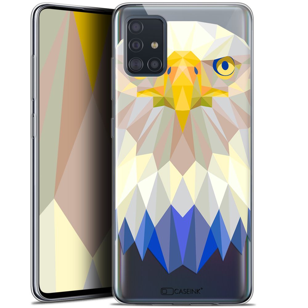 Caseink - Coque Pour Samsung Galaxy A51 (A515) (6.5 ) [Gel HD Polygon Series Animal - Souple - Ultra Fin - Imprimé en France] Aigle - Coque, étui smartphone