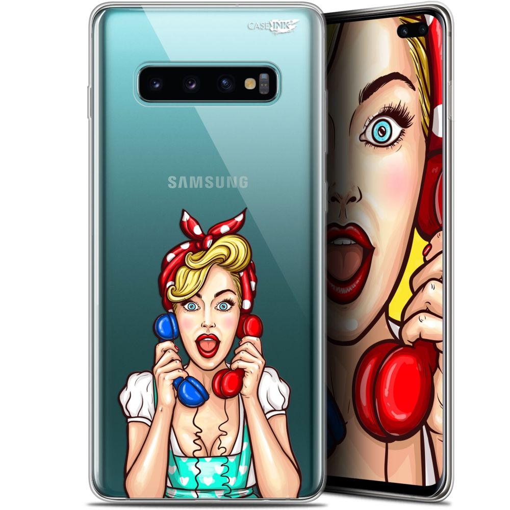 Caseink - Coque arrière Samsung Galaxy S10+ (6.4 ) Gel HD [ Nouvelle Collection - Souple - Antichoc - Imprimé en France] Calling Girl - Coque, étui smartphone