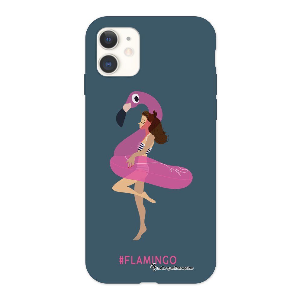 La Coque Francaise - Coque iPhone 11 Silicone Liquide Douce bleu nuit Flamingo La Coque Francaise. - Coque, étui smartphone