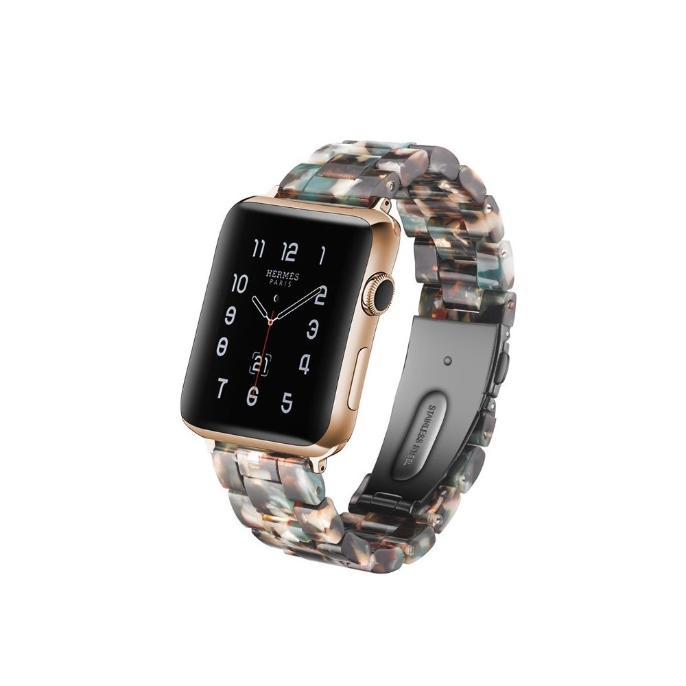 Wewoo - Bracelet de montre en résine Simple Fashion pour Apple Watch séries 5 et 4 44 mm et séries 3 et 2 et 1 42 mm Fleur bleue - Accessoires montres connectées