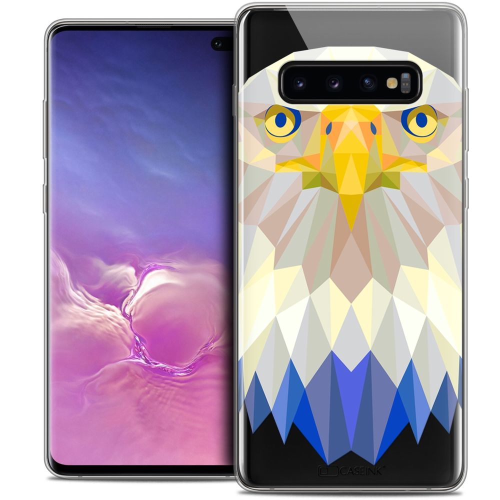 Caseink - Coque Housse Etui Pour Samsung Galaxy S10+ (6.4 ) [Crystal Gel HD Polygon Series Animal - Souple - Ultra Fin - Imprimé en France] Aigle - Coque, étui smartphone