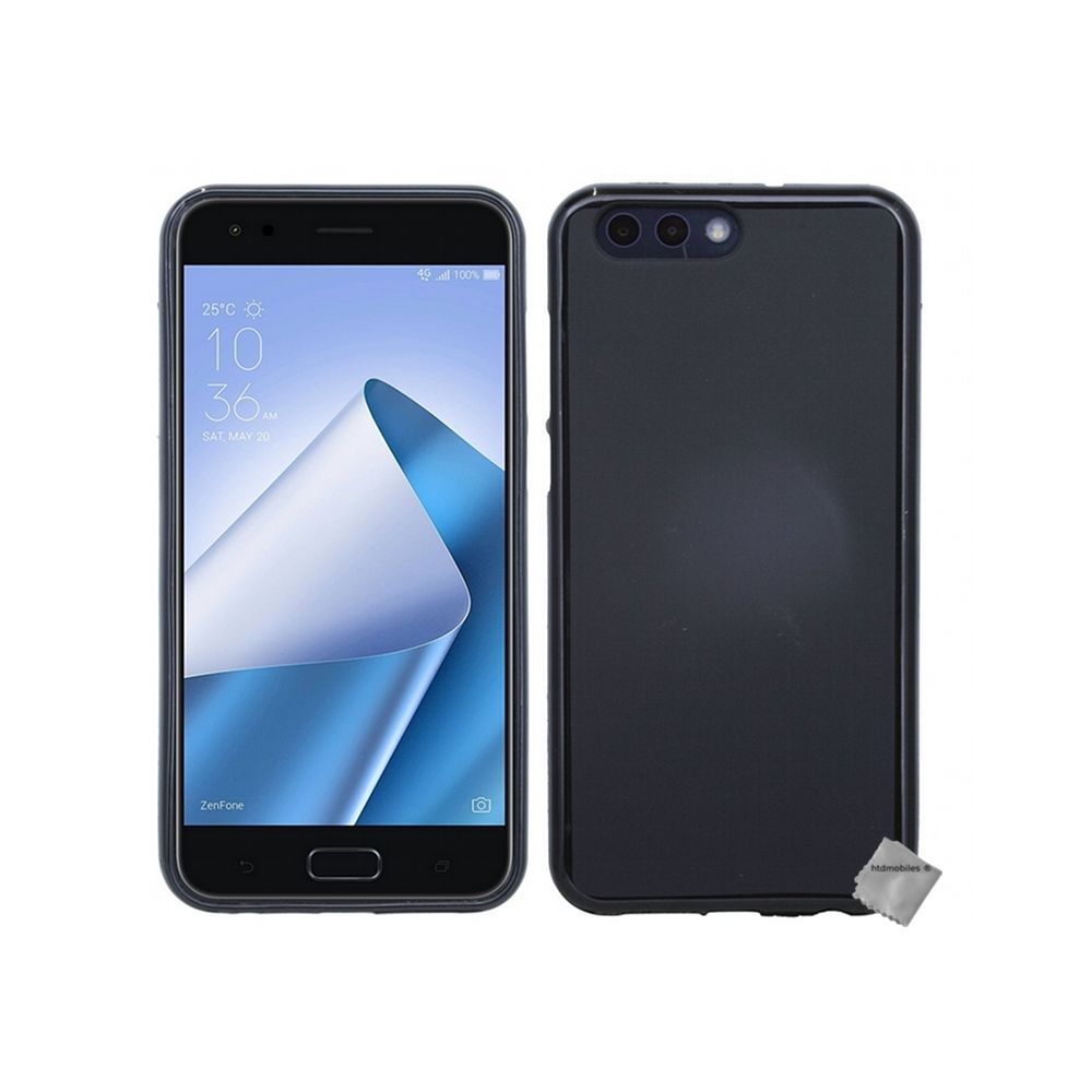 Htdmobiles - Housse etui coque pochette silicone gel fine pour Asus Zenfone 4 Max Pro ZC554KL + verre trempe - NOIR - Autres accessoires smartphone