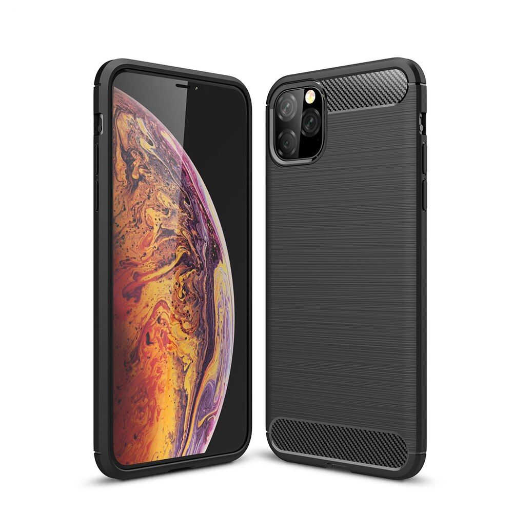 Xeptio - Coque brossée noire Apple iPhone 11 PRO 5,8 pouces Carbon Fiber Antichoc Nouvel iPhone 11 PRO 5.8 2019 - Protection écran smartphone
