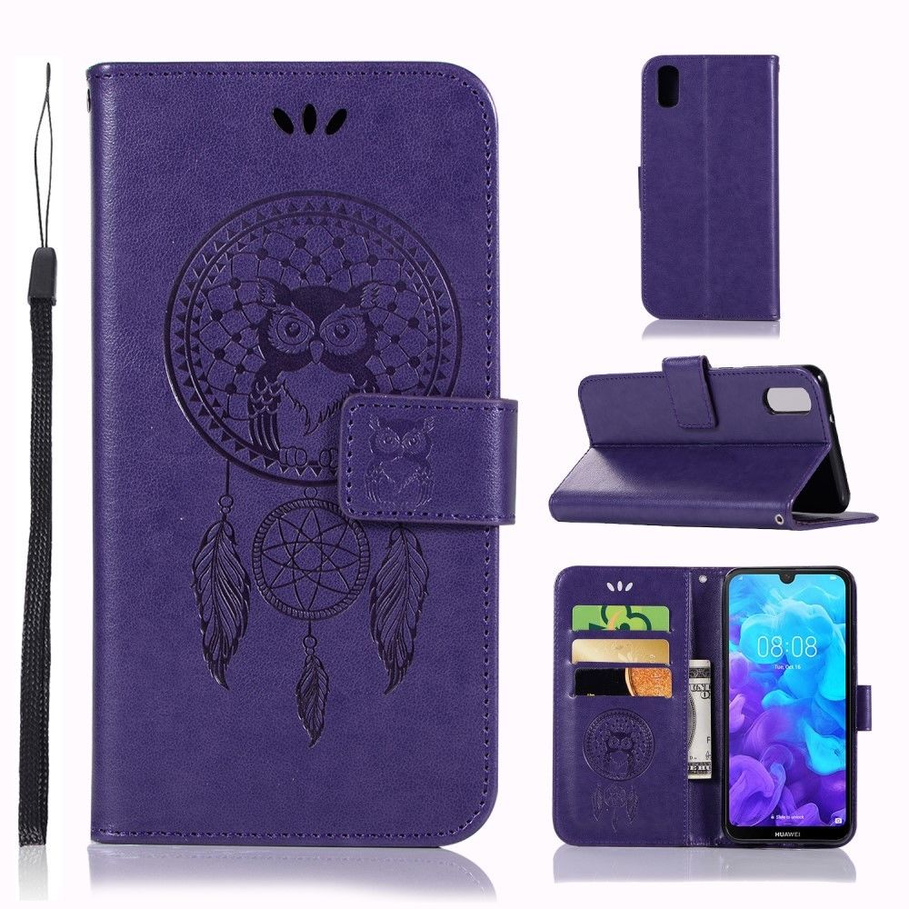 marque generique - Etui en PU attrape-rêves hibou violet pour votre Huawei Y5 (2019)/Honor 8S - Coque, étui smartphone