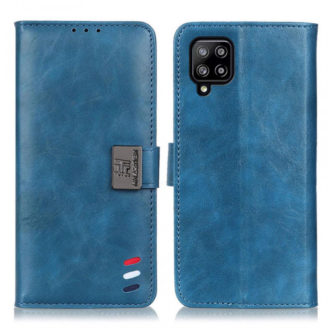 Other - Etui en PU Tresse tricolore avec support bleu pour votre Samsung Galaxy A22 4G (EU Version) - Coque, étui smartphone