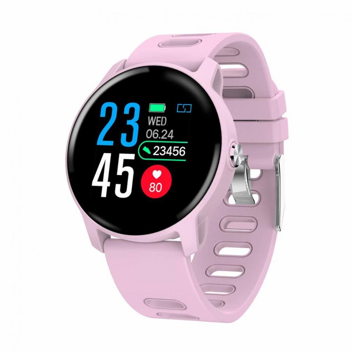 Chronotech Montres - Fitness Tracker IP68 Waterproof for Men Women, Smart Watch Blood Pressure Heart Rate Monitor Sports Smartwatch for Android IOS(Rose) - Montre connectée