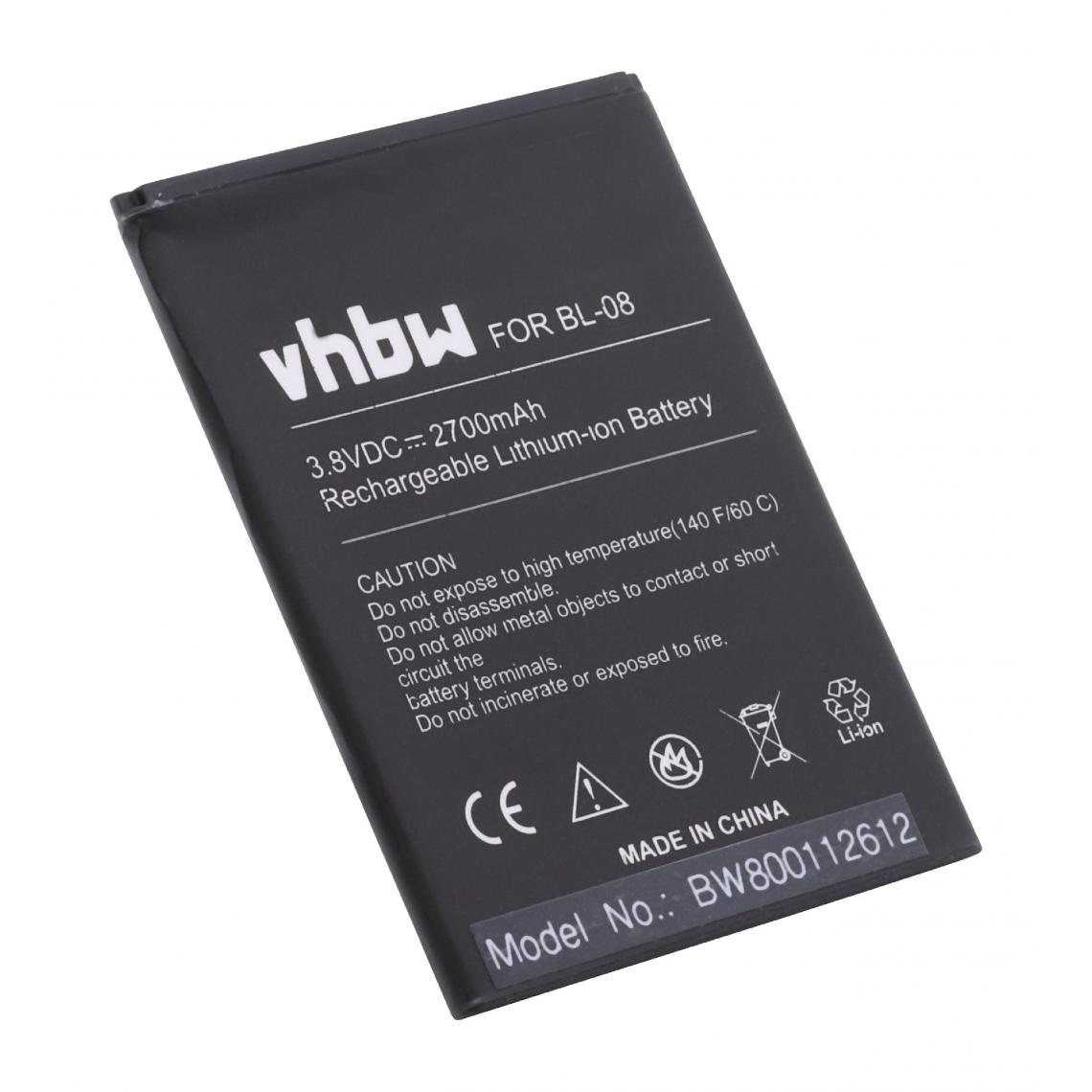 Vhbw - vhbw Batterie remplacement pour THL BL-08 pour smartphone (2700mAh, 3,8V, Li-ion) - Batterie téléphone