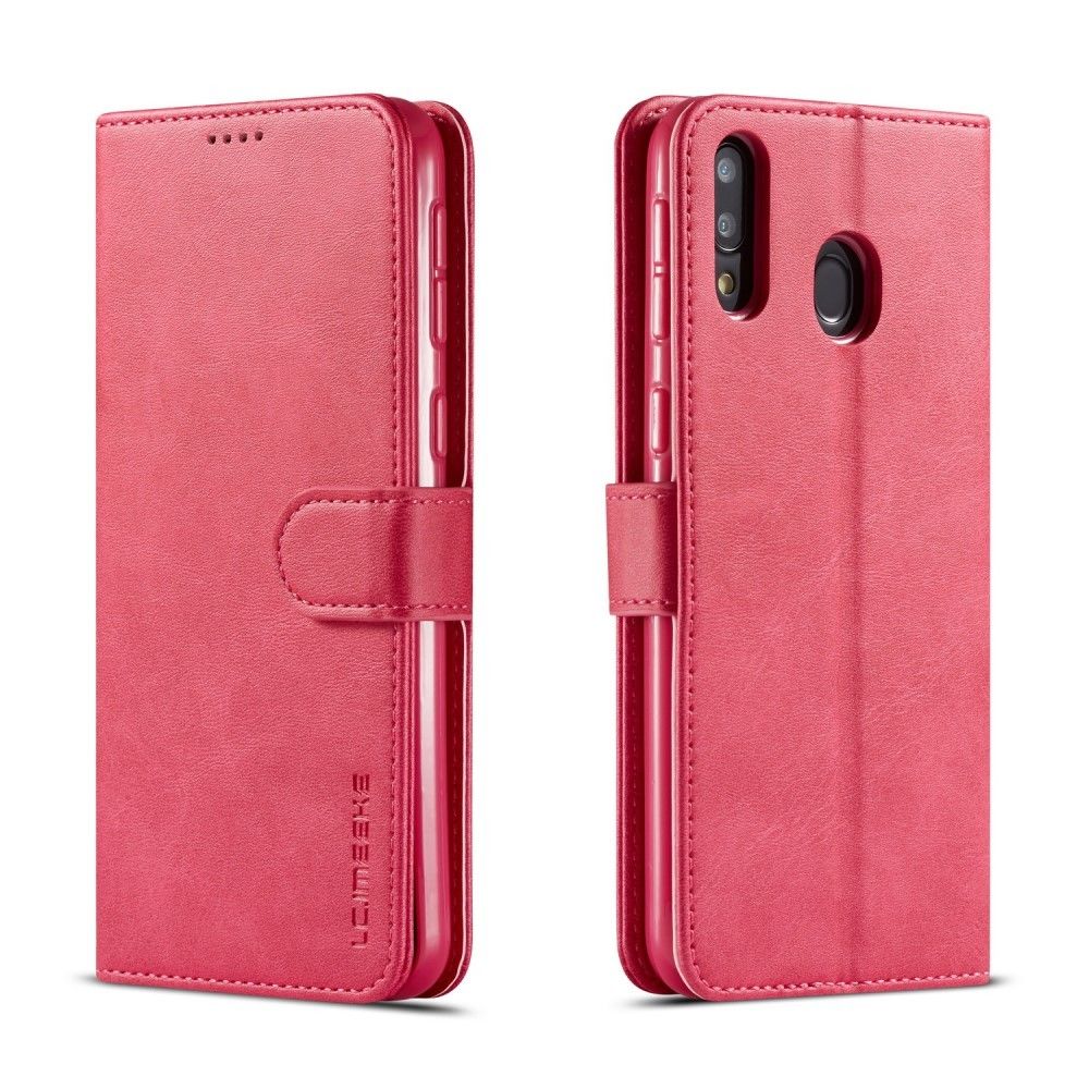 marque generique - Etui en PU avec support couleur rouge pour votre Samsung Galaxy M20 - Coque, étui smartphone
