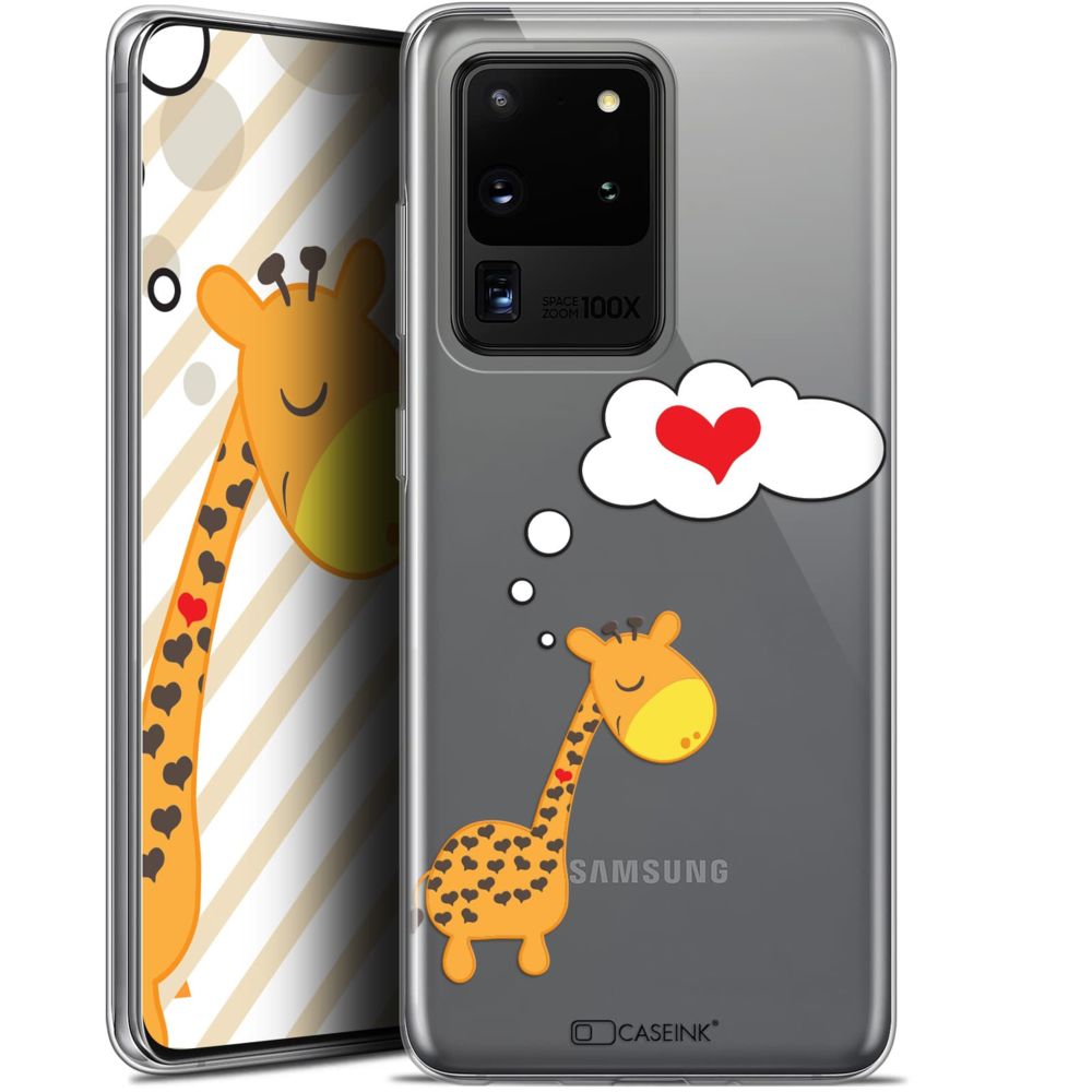 Caseink - Coque Pour Samsung Galaxy S20 Ultra (6.9 ) [Gel HD Collection Love Saint Valentin Design Girafe Amoureuse - Souple - Ultra Fin - Imprimé en France] - Coque, étui smartphone