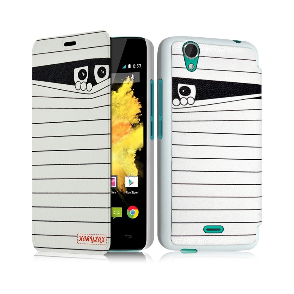 Karylax - Coque Etui à rabat latéral et porte-carte avec motif SC04 pour Wiko Birdy + Film de protection - Autres accessoires smartphone