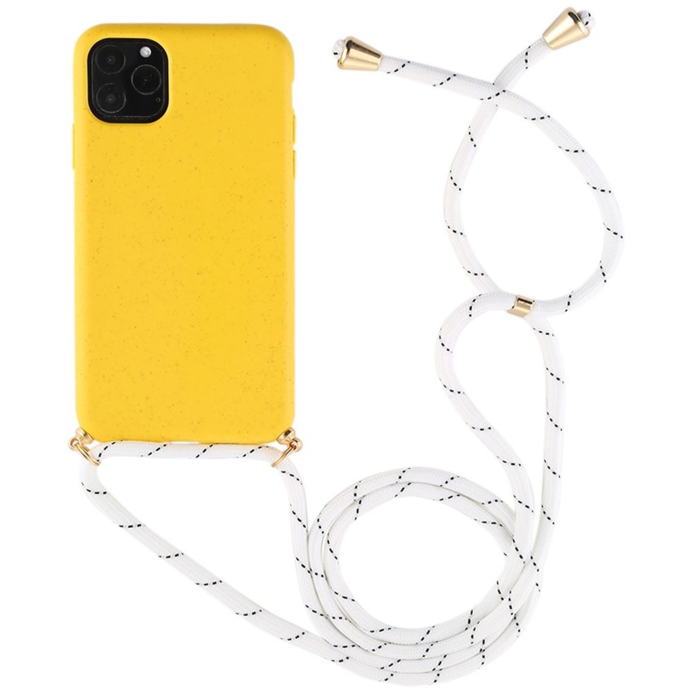 Wewoo - Coque Pour iPhone 11 TPU Anti-Fall Housse de téléphone portable avec lanière jaune - Coque, étui smartphone