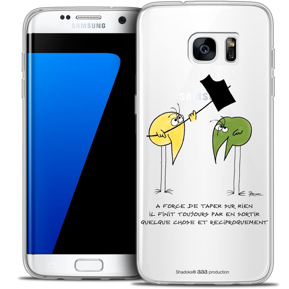 Caseink - Coque Housse Etui Samsung Galaxy S7 Edge [Crystal HD Collection Les Shadoks ? Design A Force - Rigide - Ultra Fin - Imprimé en France] - Coque, étui smartphone