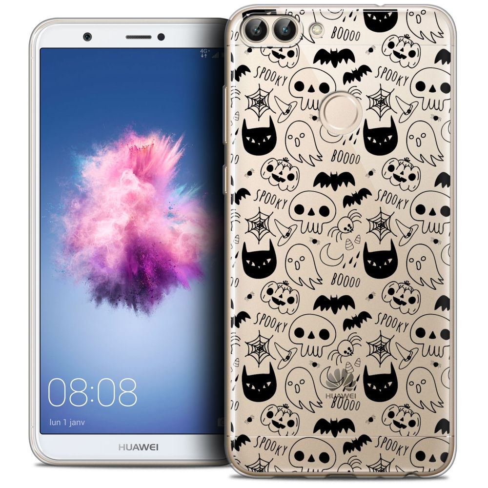 Caseink - Coque Housse Etui Huawei P Smart (5.7 ) [Crystal Gel HD Collection Halloween Design Spooky - Souple - Ultra Fin - Imprimé en France] - Coque, étui smartphone