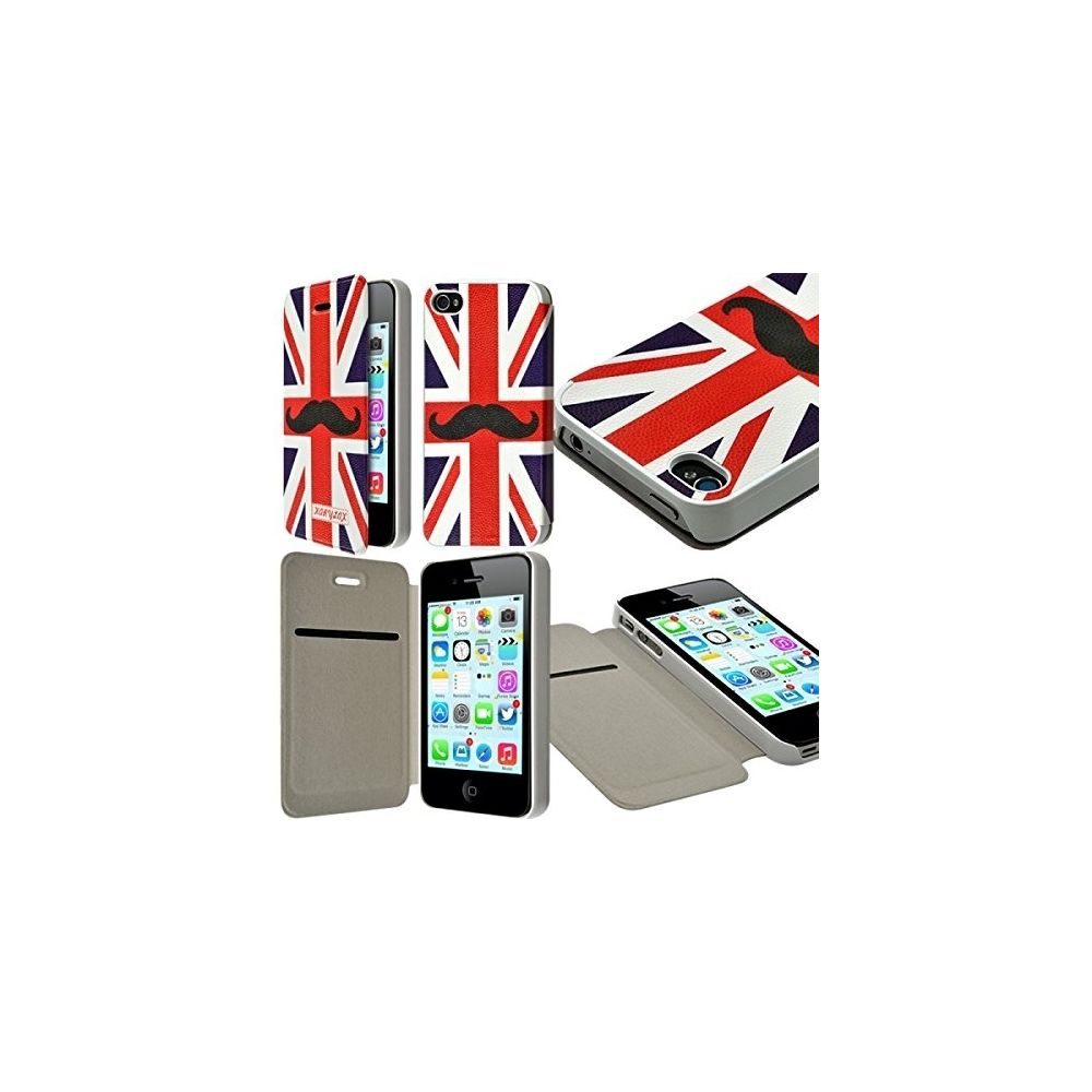 Karylax - Etui à rabat et porte-carte pour Apple iPhone 4 / 4S motif KJ22 + Film de Protection - Autres accessoires smartphone