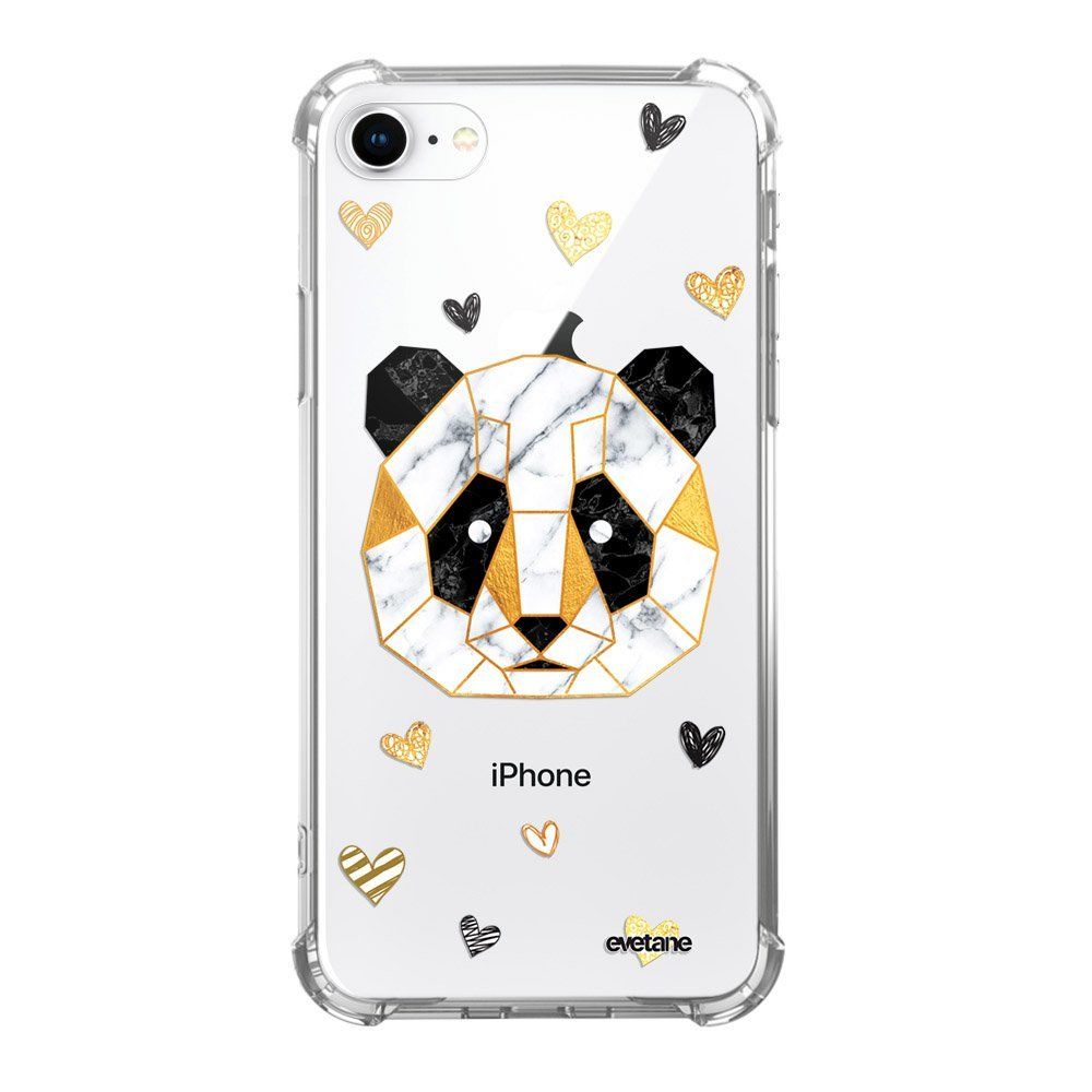 Evetane - Coque iPhone 7/8/ iPhone SE 2020 anti-choc souple avec angles renforcés transparente Panda Géométrique Evetane - Coque, étui smartphone