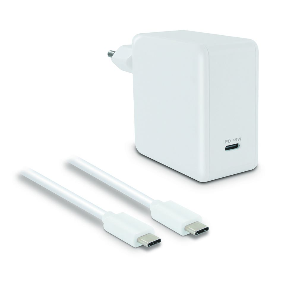 Metronic - Chargeur secteur 45W + câble USB-C mâle/mâle 2,5 m - Chargeur secteur téléphone