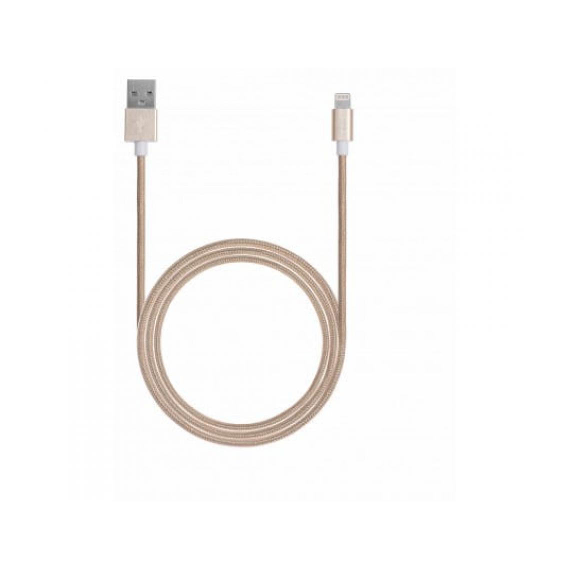 Aiino - Câble USB Apple Lightning Metal 1.2 m - or - Support téléphone pour voiture